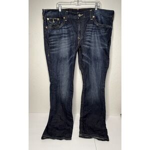 True Religion Jeans Mens Size 44x34 Geno SN Flap Slim Blue Big & Tall Designer